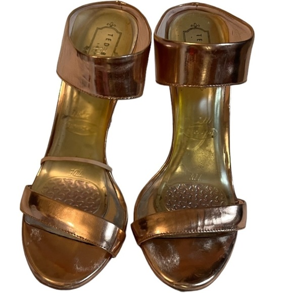 Ted Baker London Shoes Sz 8 Chablise Rose Gold Heels Mules - Picture 4 of 12